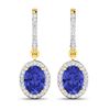 Image 1 : 14KT Yellow Gold 2.18ctw Tanzanite and Diamond Earrings