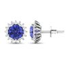 Image 4 : 14KT White Gold 1.44ctw Tanzanite and Diamond Earrings