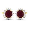 Image 2 : 14KT Yellow Gold 2.1ctw Ruby and Diamond Earrings