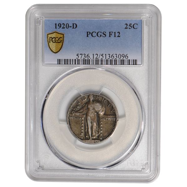 1920-D Standing Liberty Quarter PCGS F12