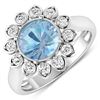 14KT White Gold 1.9ctw Aquamarine and Diamond Ring