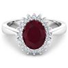Image 1 : 14KT White Gold 1.50ct Ruby and Diamond Ring