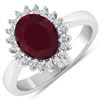 Image 3 : 14KT White Gold 1.50ct Ruby and Diamond Ring