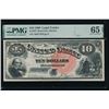 Image 1 : 1880 $10 Jackass Legal Tender Note PMG 65EPQ