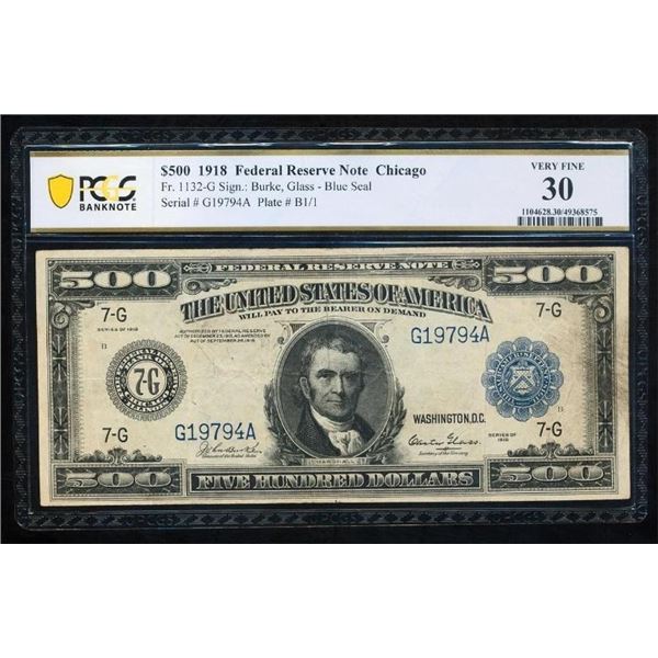 1918 $500 Chicago FRN PCGS 30