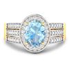 Image 3 : 14KT Yellow Gold 1.28ctw Aquamarine and Diamond Ring