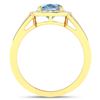 Image 4 : 14KT Yellow Gold 1.28ctw Aquamarine and Diamond Ring