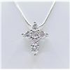 Sparkling 14 Kt White Gold Plated Moissanite Cross Pendant
