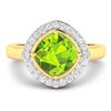 Image 3 : 14KT Yellow Gold 2.02ctw Peridot and Diamond Ring