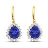 Image 3 : 14KT Yellow Gold 2.88ctw Tanzanite and Diamond Earrings