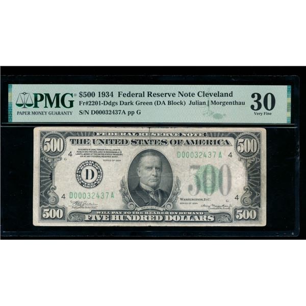 1934 $500 Cleveland FRN PMG 30