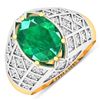 Image 1 : 14KT Yellow Gold 2.03ctw Zambian Emerald and Diamond Ring