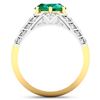Image 4 : 14KT Yellow Gold 2.03ctw Zambian Emerald and Diamond Ring