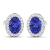 Image 2 : 14KT White Gold 1.24ctw Tanzanite and Diamond Earrings