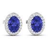 Image 3 : 14KT White Gold 1.24ctw Tanzanite and Diamond Earrings