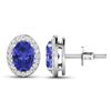 Image 4 : 14KT White Gold 1.24ctw Tanzanite and Diamond Earrings
