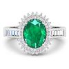 Image 3 : 14KT White Gold 1.53ctw Zambian Emerald and Diamond Ring