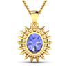 Image 3 : 14KT Yellow Gold 3.75ctw Tanzanite and Diamond Pendant
