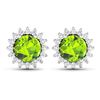 Image 1 : 14KT White Gold 1.72ctw Peridot Topaz and Diamond Earrings