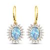 Image 2 : 14KT Yellow Gold 2.56ctw Aquamarine and Diamond Earrings