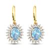 Image 3 : 14KT Yellow Gold 2.56ctw Aquamarine and Diamond Earrings
