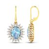 Image 4 : 14KT Yellow Gold 2.56ctw Aquamarine and Diamond Earrings