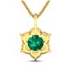 Image 2 : 14KT Yellow Gold 1.8ctw Zambian Emerald and Diamond Pendant