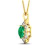 Image 3 : 14KT Yellow Gold 1.8ctw Zambian Emerald and Diamond Pendant