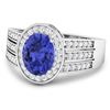 Image 2 : 14KT White Gold 1.41ctw Tanzanite and Diamond Ring
