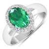 Image 2 : 14KT White Gold 1.53ct Zambian Emerald and Diamond Ring