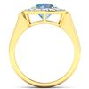 Image 4 : 14KT Yellow Gold 1.9ct Aquamarine and Diamond Ring