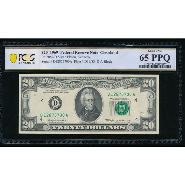1969 $20 Cleveland FRN PCGS 65PPQ
