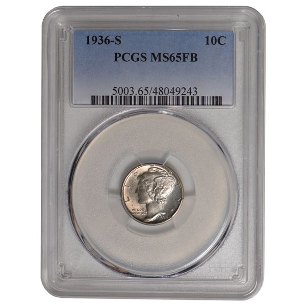 1936-S Mercury Dime PCGS MS65FB