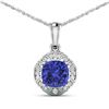 14KT White Gold 1.99ctw Tanzanite and Diamond Pendant