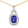 14KT Yellow Gold 2.02ctw Tanzanite and Diamond Pendant