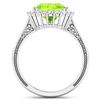 Image 4 : 14KT White Gold 2.6ctw Peridot and Diamond Ring