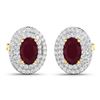 Image 2 : 14KT Yellow Gold 1.12ctw Ruby and Diamond Earrings
