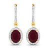 Image 1 : 14KT Yellow Gold 3ctw Ruby and Diamond Earrings