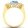Image 4 : 14KT Yellow Gold 2.3ctw Aquamarine and Diamond Ring