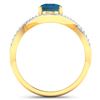 Image 4 : 14KT Yellow Gold 1.1ctw London Blue Topaz and Diamond Ring