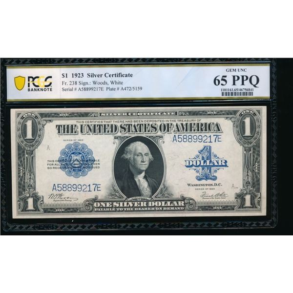 1923 $1 Silver Certificate PCGS 65PPQ