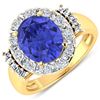 Image 1 : 14KT Yellow Gold 3.43ct Tanzanite and Diamond Ring
