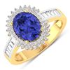Image 1 : 14KT Yellow Gold 1.41ctw Tanzanite and Diamond Ring