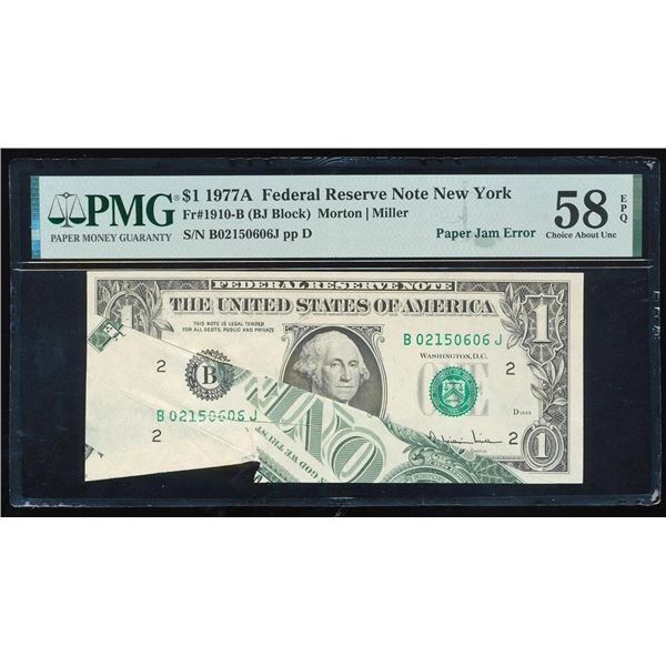 1977A $1 Error New York FRN PMG 58EPQ