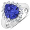 Image 1 : 14KT White Gold 2.97ct Tanzanite and Diamond Ring