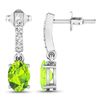 Image 4 : 14KT White Gold 1.26ctw Peridot Topaz and Diamond Earrings