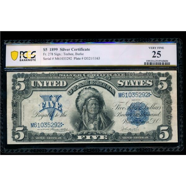1899 $5 Chief Silver Certificate PCGS 25