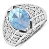 14KT White Gold 1.9ctw Aquamarine and Diamond Ring
