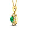 Image 3 : 14KT Yellow Gold 1.8ctw Zambian Emerald and Diamond Pendant