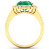 Image 4 : 14KT Yellow Gold 2.85ct Zambian Emerald and Diamond Ring